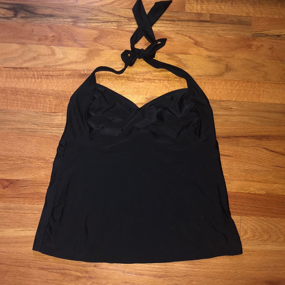 Elegant Black Halter Swim Top